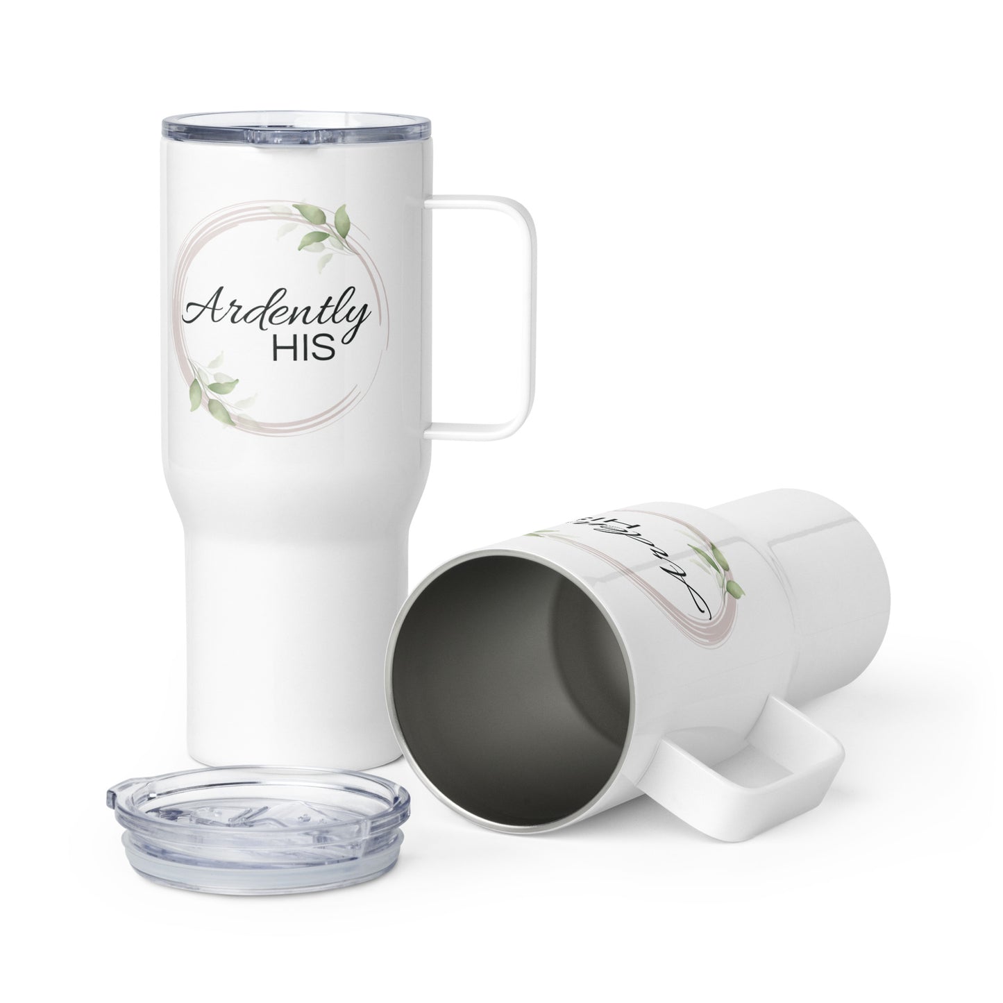 Travel mug with a handle